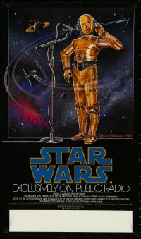 5g0583 STAR WARS RADIO DRAMA radio poster 1981 art of C-3PO at microphone by Celia Strain!