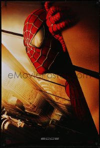 5g1003 SPIDER-MAN int'l Spanish language teaser DS 1sh 2002 Maguire w/WTC towers in eyes, Marvel!