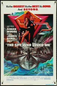 5g1007 SPY WHO LOVED ME 1sh 1977 great art of Roger Moore as James Bond by Bob Peak!