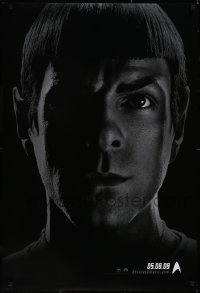 5g1011 STAR TREK teaser DS 1sh 2009 Abrams, image of Zachary Quinto as Spock over black background!