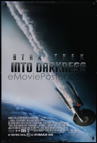 5g1015 STAR TREK INTO DARKNESS advance DS 1sh 2013 Peter Weller, cool image of crashing starship!