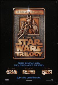 5g1029 STAR WARS TRILOGY 1sh 1997 George Lucas, Empire Strikes Back, Return of the Jedi!