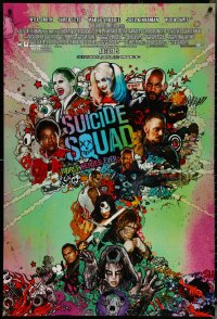 5g1034 SUICIDE SQUAD advance DS 1sh 2016 Smith, Leto as the Joker, Robbie, Kinnaman, cool art!