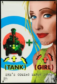 5g1040 TANK GIRL teaser 1sh 1995 Lori Petty, based on the comic strip, cool blacklight design!