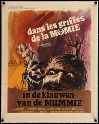 5h0681 MUMMY'S SHROUD linen Belgian 1967 Hammer, great Paul Jamin horror art of huge monster & girl!