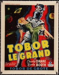 5h0727 TOBOR THE GREAT linen Belgian 1954 man-made funky robot with human emotions & sexy girl!