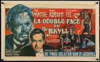 5h0728 TWO FACES OF DR. JEKYLL linen Belgian 1961 art of Massie, Dawn Addams & Christopher Lee, rare!