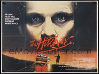 5h0319 HITCHER British quad 1986 hitchhiker Rutger Hauer, C. Thomas Howell, different & ultra rare!