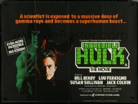 5h0322 INCREDIBLE HULK British quad 1978 great different image of Bill Bixby & Lou Ferrigno!