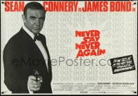 5h0326 NEVER SAY NEVER AGAIN advance British quad 1983 Sean Connery as James Bond pointing gun!