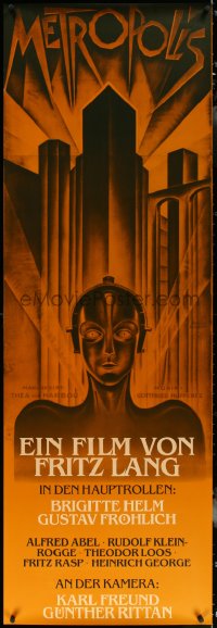 5h0206 METROPOLIS 21x62 German commercial poster 2000s Schulz-Neudamm art of The Maschinenmensch!