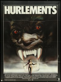 5h0120 HOWLING French 1p 1981 Joe Dante, cool different art of naked woman & werewolf by Landi!