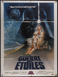 5h0138 STAR WARS French 1p 1977 George Lucas classic sci-fi epic, great art by Tom Jung!