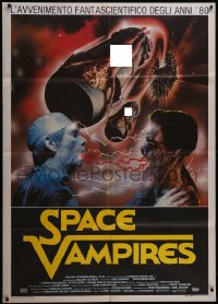 5h0164 LIFEFORCE Italian 1p 1985 Tobe Hooper, Space Vampires, different art of aliens attacking!