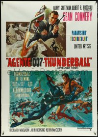 5h0178 THUNDERBALL Italian 1p R1970s two art images of Sean Connery as secret agent James Bond 007!