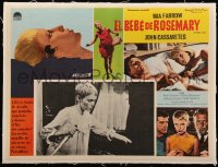 5h0556 ROSEMARY'S BABY linen Mexican LC 1969 Roman Polanski, close up of Mia Farrow with knife!