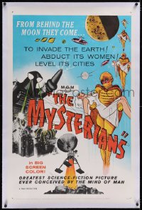 5h0493 MYSTERIANS linen 1sh 1959 they're abducting Earth's women & leveling its cities, MGM printing!