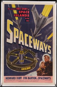 5h0513 SPACEWAYS linen 1sh 1953 Hammer sci-fi, screen's 1st story of the space islands in the sky!