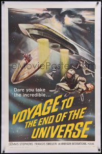 5h0520 VOYAGE TO THE END OF THE UNIVERSE linen 1sh 1964 AIP, Ikarie XB 1, cool outer space sci-fi art!