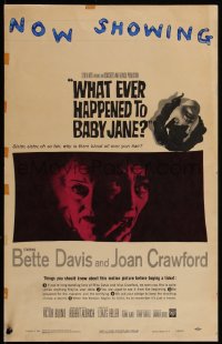 5h0095 WHAT EVER HAPPENED TO BABY JANE? WC 1962 Robert Aldrich, scary Bette Davis & Joan Crawford!