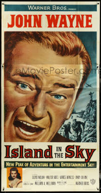 5j0644 ISLAND IN THE SKY 3sh 1953 William Wellman, close up art of big John Wayne, ultra rare!