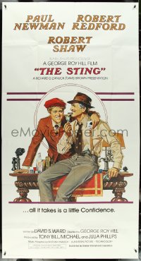 5j0665 STING int'l 3sh 1974 best art of con men Paul Newman & Robert Redford by Richard Amsel!