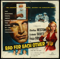 5j0536 BAD FOR EACH OTHER 6sh 1953 Charlton Heston, super sexy bad girl Lizabeth Scott, rare!