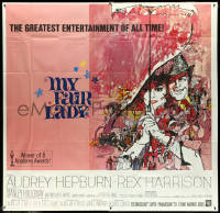 5j0538 MY FAIR LADY int'l 6sh R1969 classic art of Audrey Hepburn & Rex Harrison by Bob Peak!