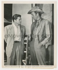 5j1727 AUDIE MURPHY/JAMES STEWART 8.25x10 still 1950 two big movie men engage in small talk!