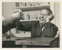 5j0154 CHARLES LAUGHTON signed 8.25x10 still 1930s sitting at a bar smiling, smoking & toasting!