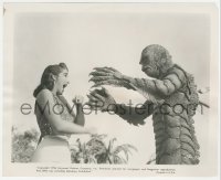 5j1745 CREATURE FROM THE BLACK LAGOON 8x10 still 1954 best c/u of monster attacking Julie Adams!