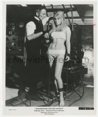 5j1760 FRANKENSTEIN CREATED WOMAN 8x10 still 1967 Peter Cushing & sexy Denberg strapped to machine!