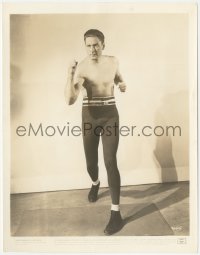 5j1762 GENTLEMAN JIM 8x10.25 still 1942 barechested Errol Flynn as James J. Corbett in boxing pose!