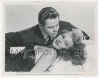 5j1764 GILDA 8x10.25 still R1950 romantic c/u of Glenn Ford & sexy Rita Hayworth in sheath dress!