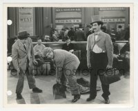 5j1765 GO WEST 8x10 key book still 1940 Groucho, Chico & Harpo Marx with shovel in train station!