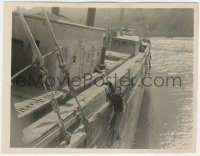 5j1790 KID BROTHER 8x10 key book still 1927 great image of Harold Lloyd hanging on side of ship!