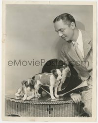 5j1796 LAWYER MAN candid 8x10 still 1933 William Powell with his two brand new bull dog pups!