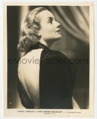 5j1799 LOVE BEFORE BREAKFAST 8x10.25 still 1936 beautiful Carole Lombard in sexy backless dress!