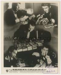 5j1812 OCEAN'S 11 8x10 still 1960 cool montage of The Rat Pack with bundles of stolen money!