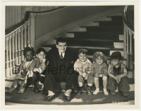 5j1813 OUR GANG 8x10 still 1930s grown up fat boy Joe Cobb meets with Spanky, Darla & Alfalfa!