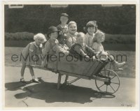 5j1814 OUR GANG 7.75x9.75 still 1927 Joe Cobb, Farina & early Our Gang kids in wheelbarrow!