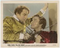 5j1836 SEA HAWK color 8x10.25 still 1940 best c/u of Errol Flynn & Daniell with swords crossed!