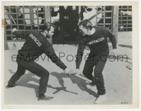 5j1841 SPARTACUS candid 8x10 still 1960 Kirk Douglas practicing sword fight in sweatshirt!