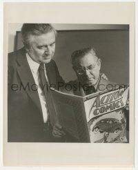 5j1849 SUPERMAN 8x10.25 still 1980s creators Joe Schuster & Jerry Siegel with Action Comics No. 1!