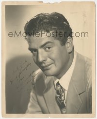 5j0206 VICTOR MATURE signed deluxe 8x10 still 1940s head & shoulders portrait of the leading man!