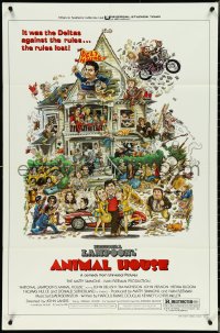 5j0837 ANIMAL HOUSE style B 1sh 1978 John Belushi, John Landis classic, art by Rick Meyerowitz!