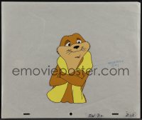 5j0557 ANIMALYMPICS animation cel 1979 great art of otter with towel around its neck, w/ drawing!