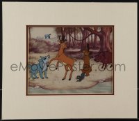 5j0396 GNOMES matted animation cel 1980 great cartoon art of animals in the forest!