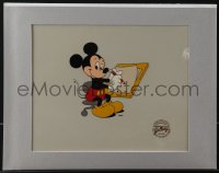 5j0400 MICKEY MOUSE matted sericel 1989 at drawing board with pencil, from MGM grand opening!