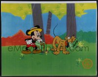 5j0565 MR. MOUSE TAKES A TRIP limited edition serigraph cel 1990s Mickey & Pluto with luggage!